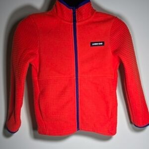 Lands’ End Kids Fleece Jacket Orange Blue Size 6